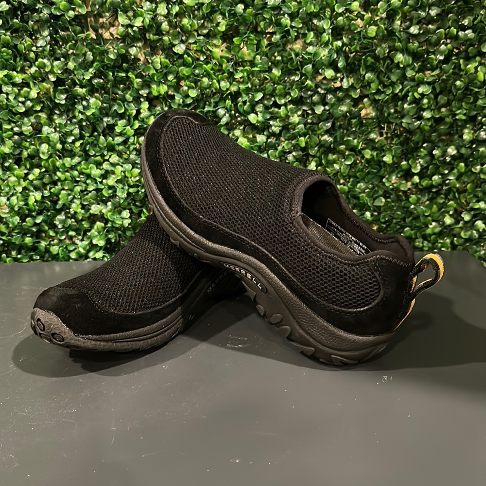 Merrell Women’s Jungle Ventilator Moc II Mesh Black Slip On Shoes, Size 8.5
